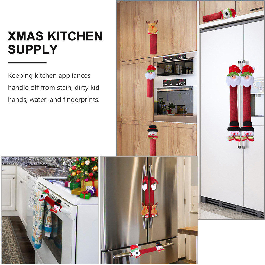 8Pcs Xmas Fridge Handle Covers - Kitchen Appliances For.Xmas recension och pris