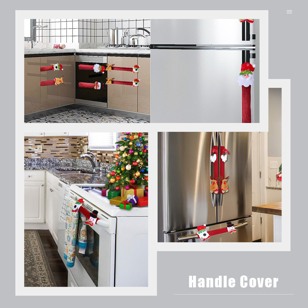 8Pcs Xmas Fridge Handle Covers - Kitchen Appliances For.Xmas recension och pris
