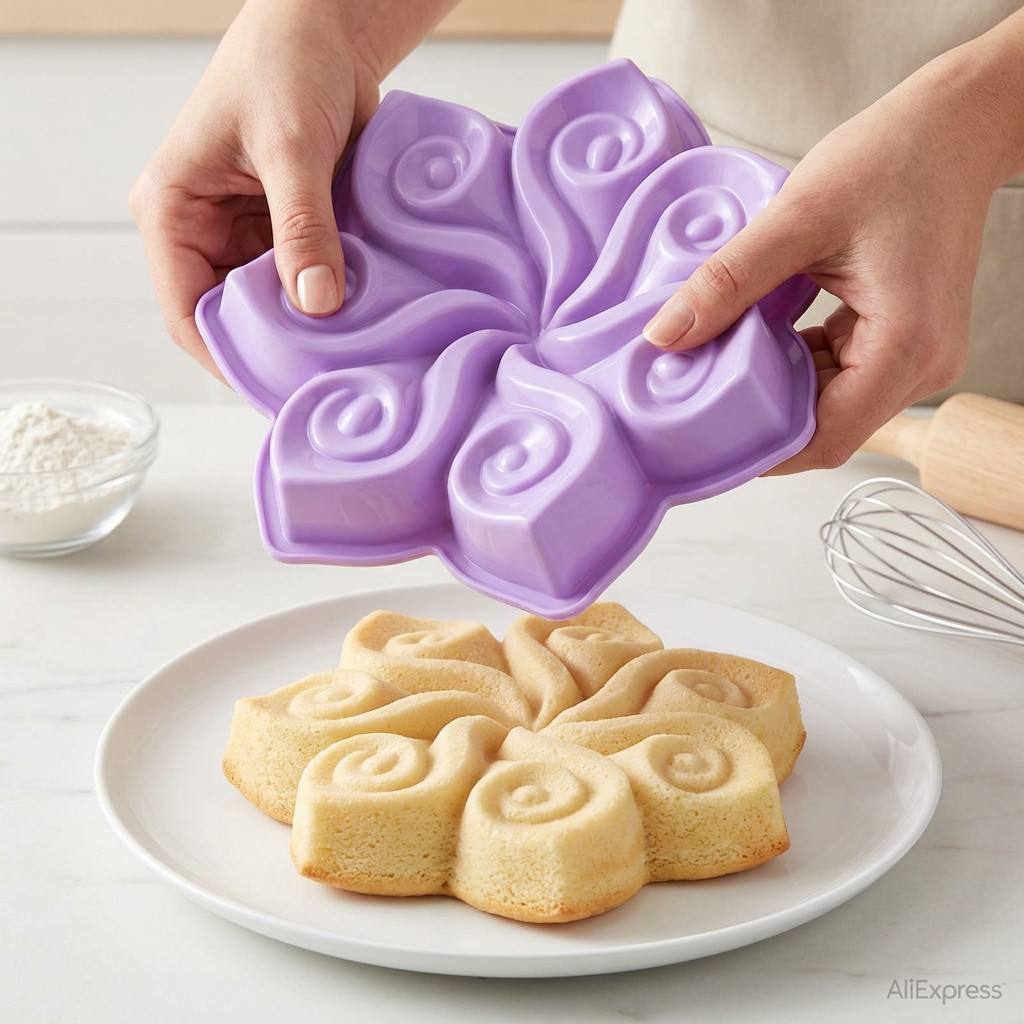 Large Flower Silicone Cake Mol - Kitchen Appliances Packages recension och pris