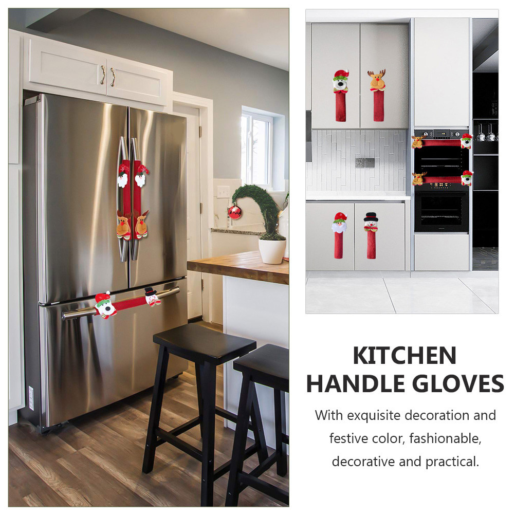 8Pcs Xmas Fridge Handle Covers - Kitchen Appliances For.Xmas recension och pris